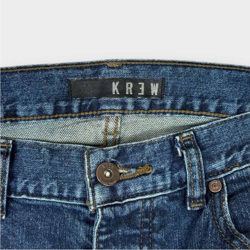 KREW Jeans Kslim Mens Size 32 Fits 33x33 Blue Mid Wash Denim Skate Boarding KR3W - Picture 6 of 14